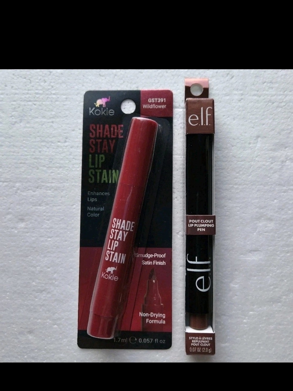 Kokie Lip Stain Wildflower & ELF Pout Clout Plumping Pen Bundle NIB NWT